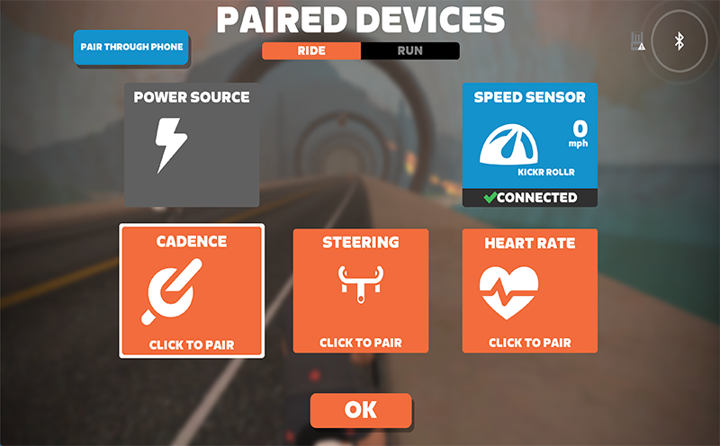 Zwift with deals cadence sensor only