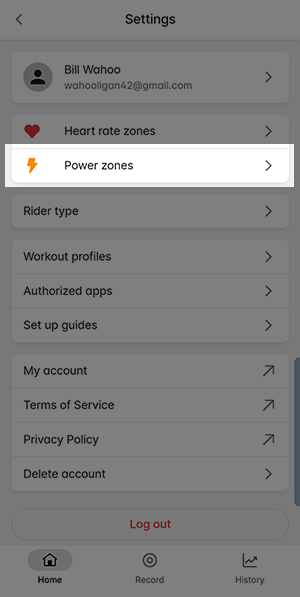 Wahoo elemnt store heart rate zones