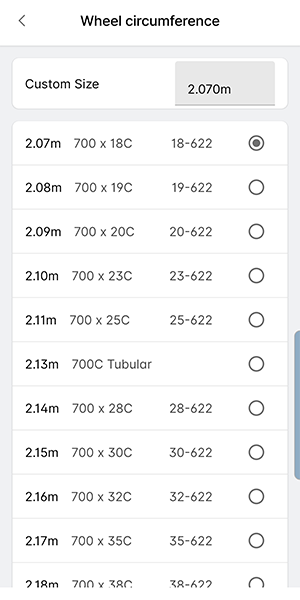 Wahoo wheel cheap size chart