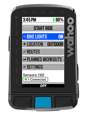 Smart light control ELEMNT Wahoo Fitness Support