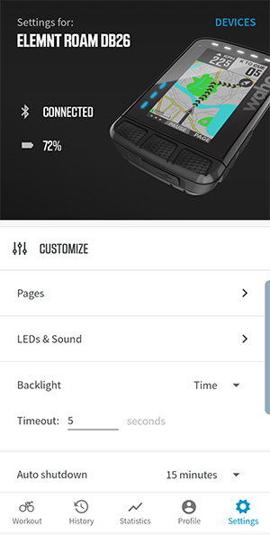 wahoo elemnt companion