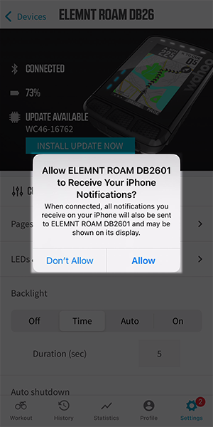 Call text and email alerts with ELEMNT BOLT or ROAM Wahoo Fitness Support