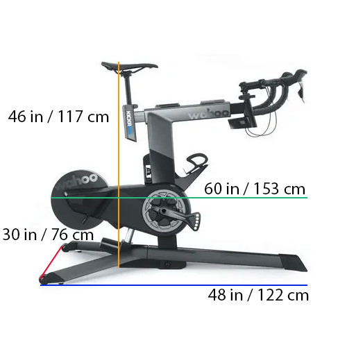 How much space does a KICKR BIKE occupy when fully extended FAQ