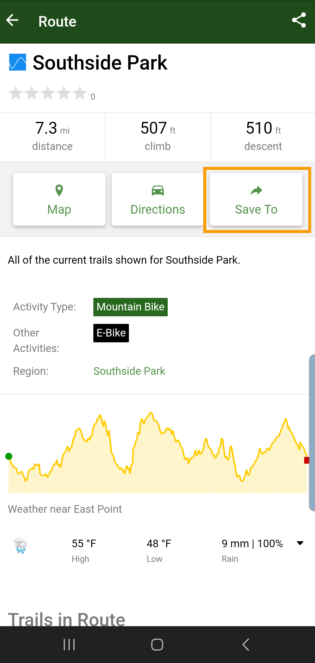 Trailforks Route Integration Feature Wahoo Fitness Support